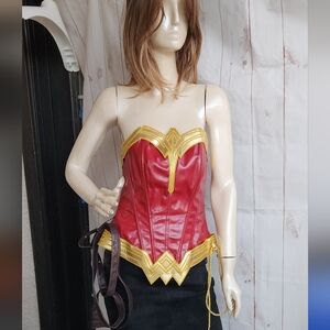 Halloween Red and Gold Warrior Corset